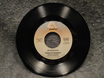 45 RPM 7'' Record Jennifer Warnes Dont Make Me Over & Im Restless 1979 AS 0455