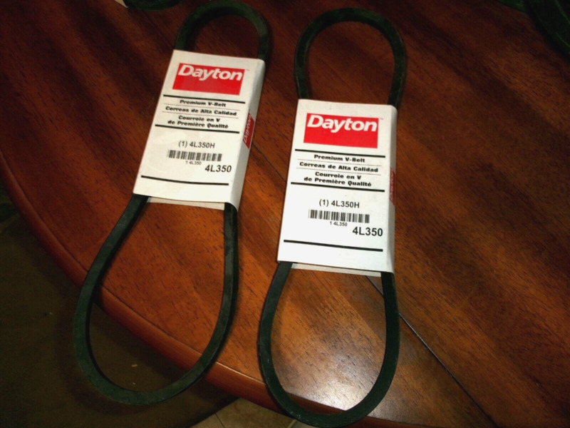 2 Dayton Premium V Belts 4L350H new