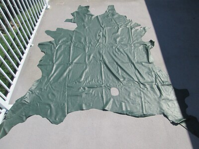 Forest Green Leather Hide Upholstery Whole Full Cow Hide Suede Large Piece
