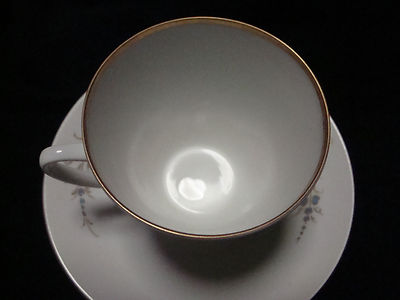 Porsgrund Norway Cup & Saucer Seljord Blue Gold