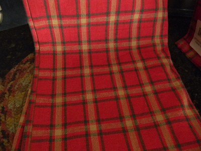 Primitive Vintage Look Country Country Red Checked Plaid Kitchen Towels PAIR