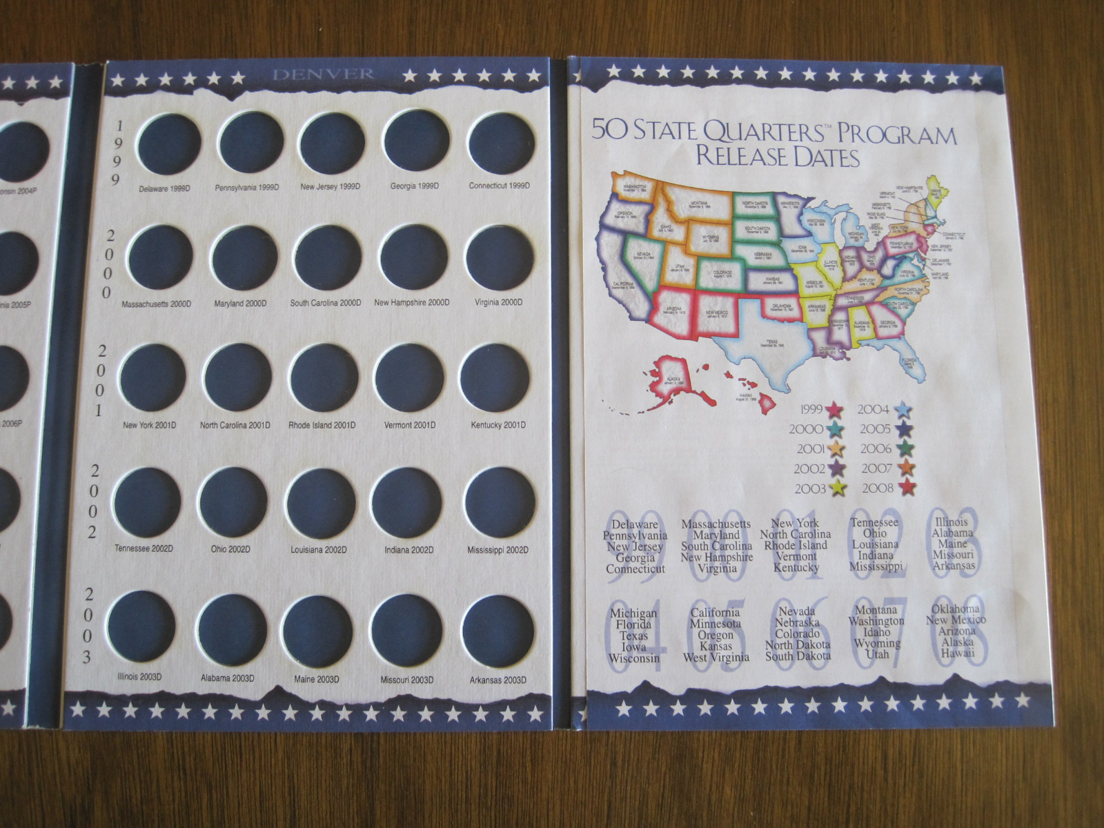 The Official US Mint 50 State Quarters Collectors Folder 1999-2008