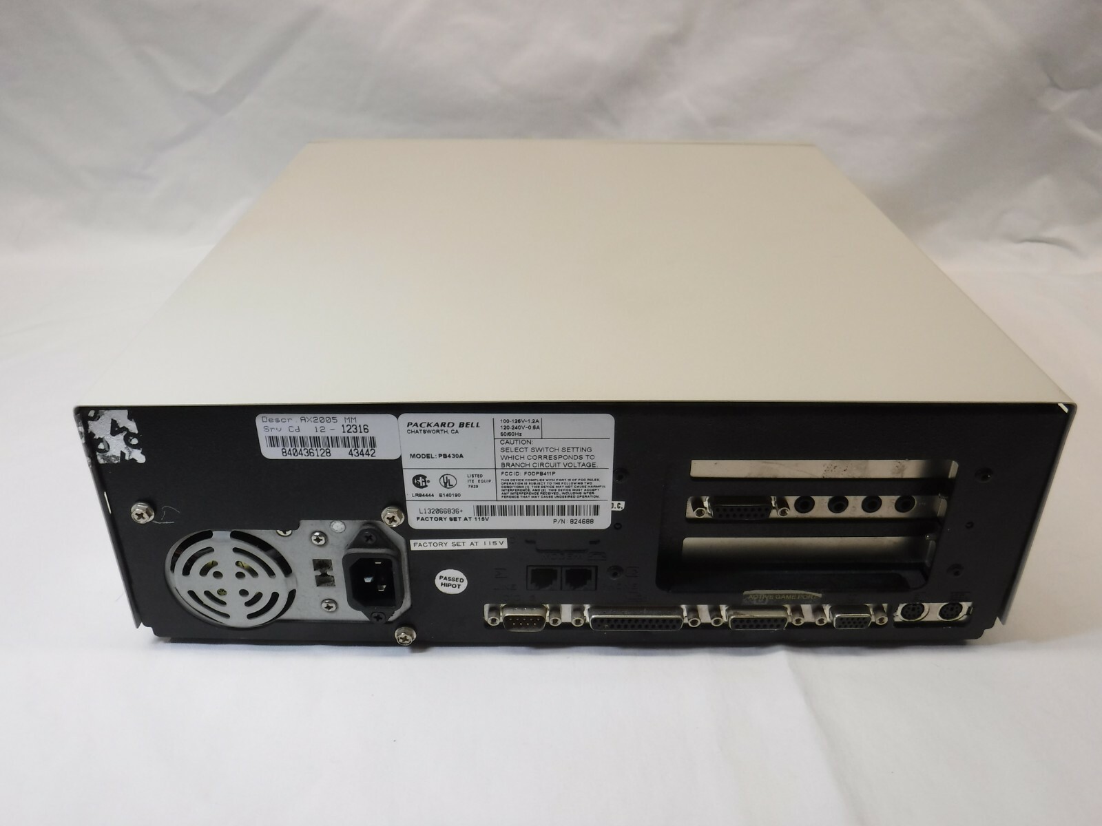 Vintage Packard Bell Multi-Media PB430A 486SX/25 Desktop Computer w/ Keyboard