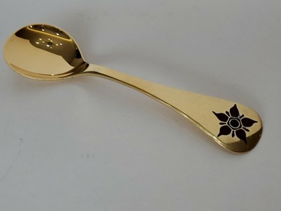 Georg Jensen Sterling Silver GW 6'' Spoon with Crowfoot Flower Annual 1984