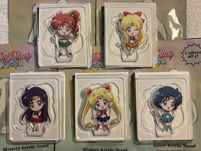 Mystery Crystal Acrylic Stand X5 Lot Sailor Moon, Jupiter, Mars, Mercury & Venus