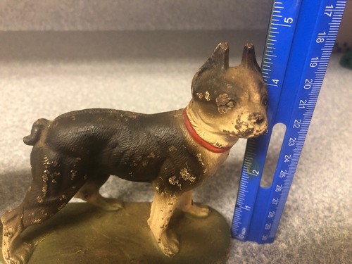 ANTIQUE HUBLEY USA TOY DOG STATUE BOOKENDS CAST IRON BOSTON TERRIER BOOK ENDS