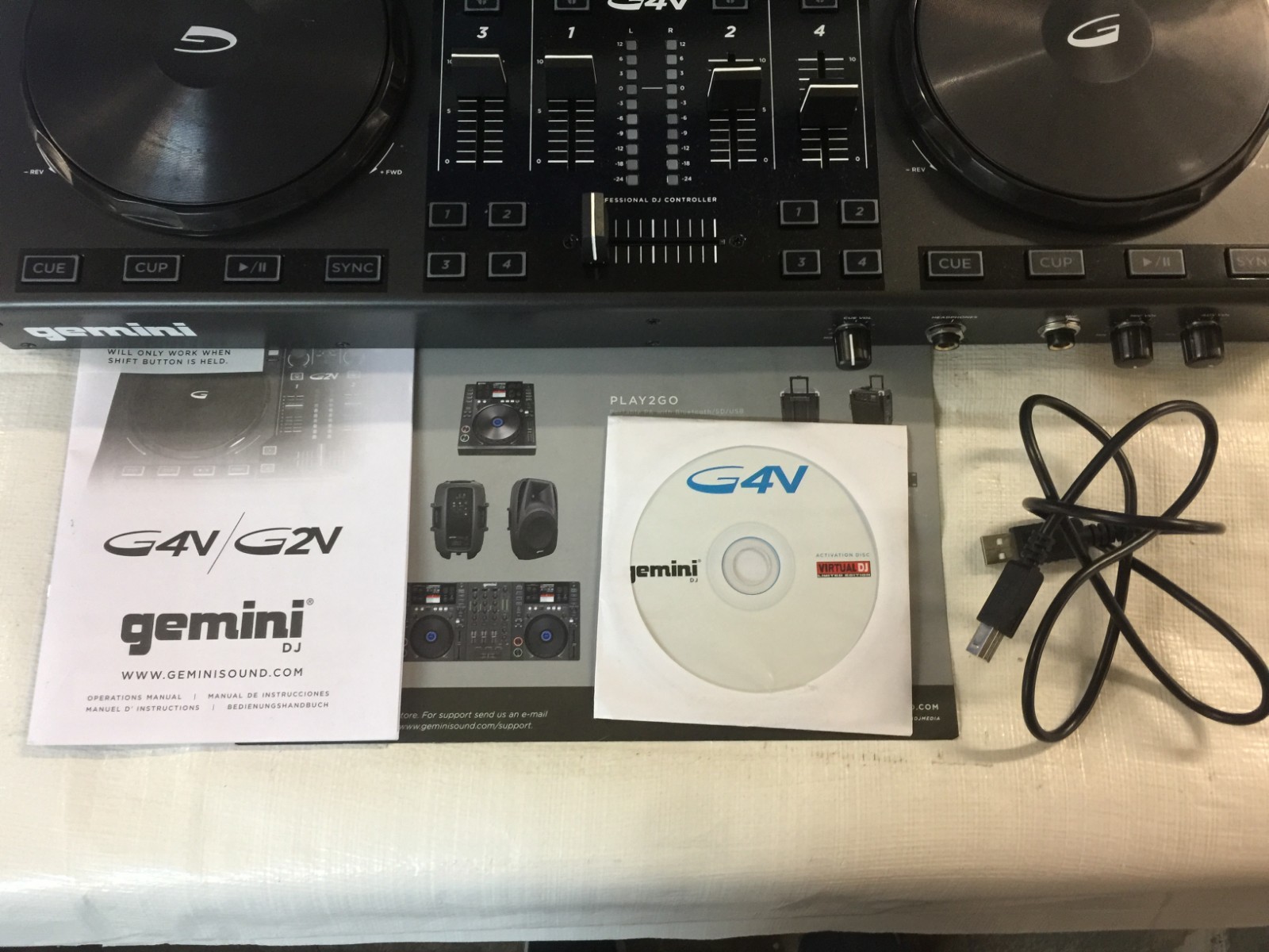 Gemini GV Series G4V Professional Audio 4-Channel MIDI Mappable Virtual DJ Contr