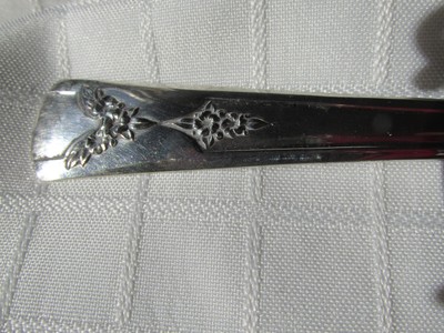 THREE ANTIQUE1954 GAILSTYN ROSEBUD SILVERPLATE SERVING SPOONS/INTERNATIONAL SIL