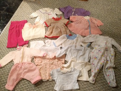 Large lot of mostly 1990s doll clothes for med size dolls