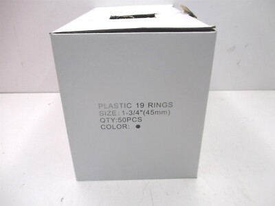 1-3/4'' x 11'' Black Plastic Comb Oval Binding 19 Ring - Pack of 50 