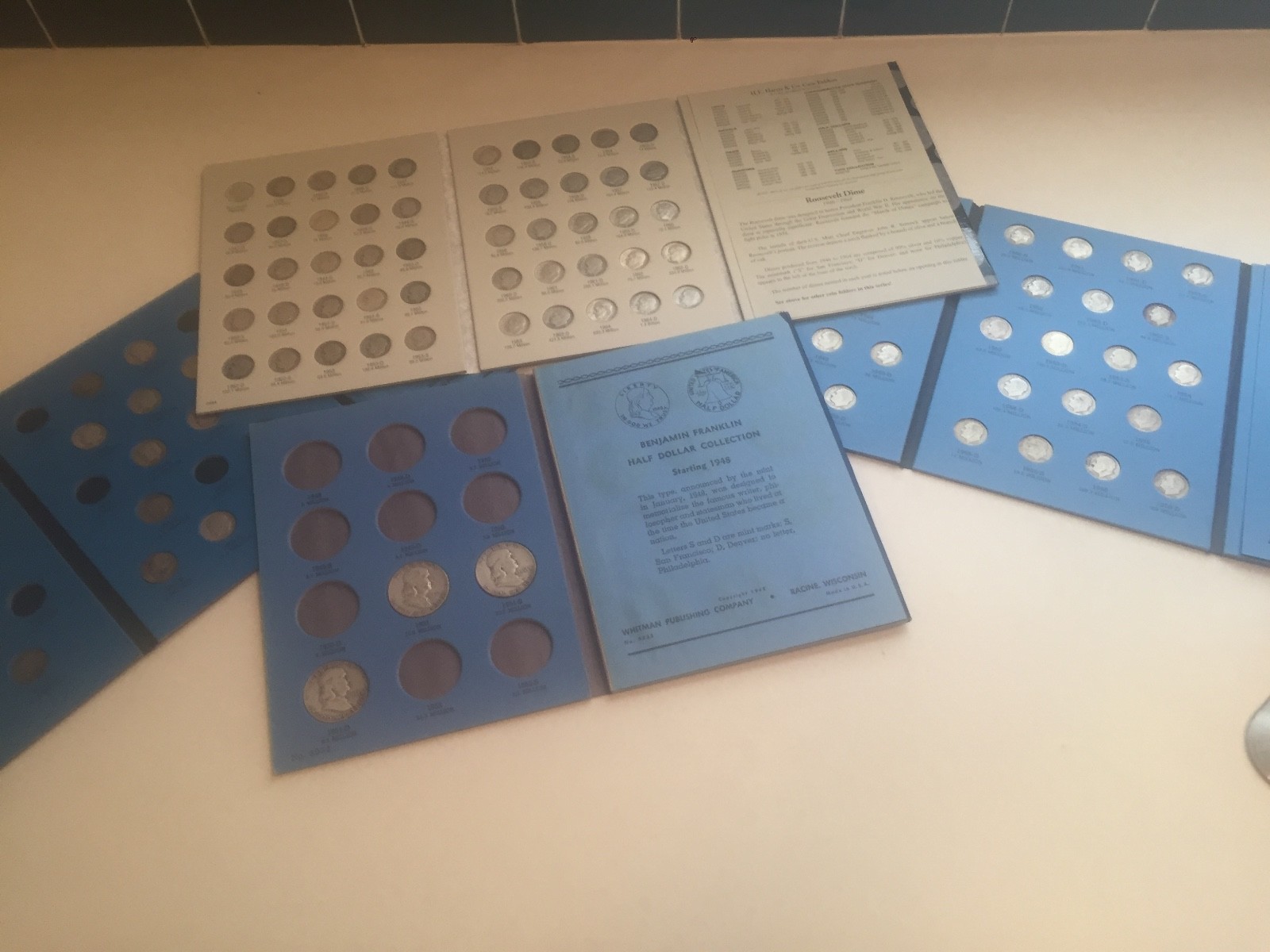 Lot of Silver Roosevelt Dimes - 1946-1964, plus half dollars