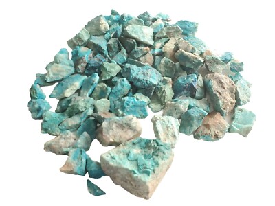 7oz Kingman Turquoise Rough Mixed Mine Lapidary Cutting Tumbling Jewelry
