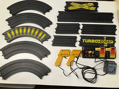 Tyco Turbo Boost HO Slot Car Track Lot - 2x Controllers Power Pack Track 