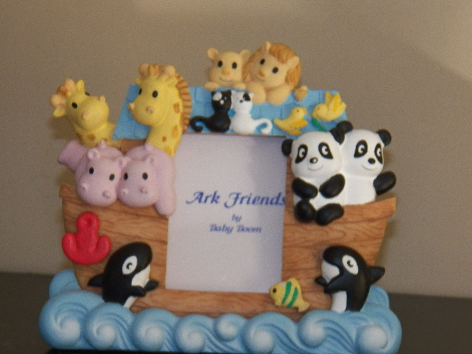 BABY ARK FRIENDS BY BABY BOOM PHOTO FRAME ANIMALS ARK BOAT ~ PICTURE FRAME