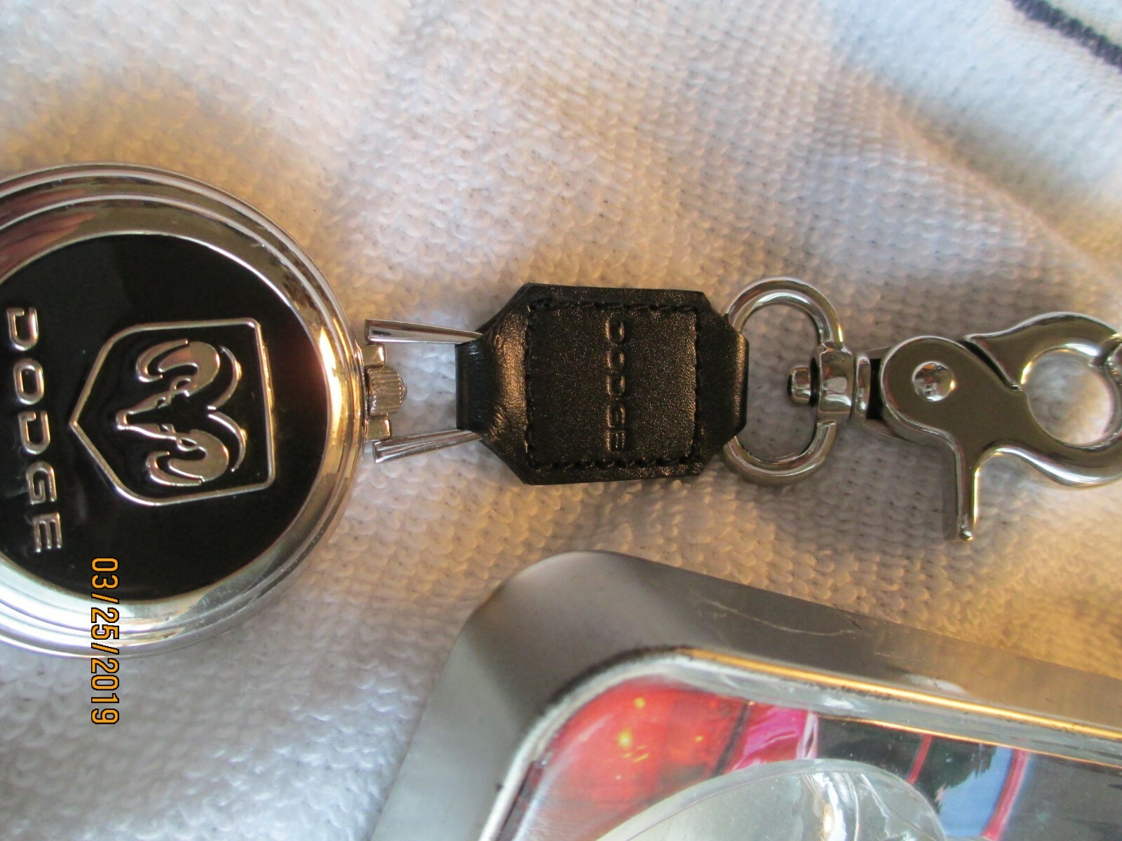 DODGE RAM POCKET WATCH STILL IN TIN CASE NEEDS BATTERY