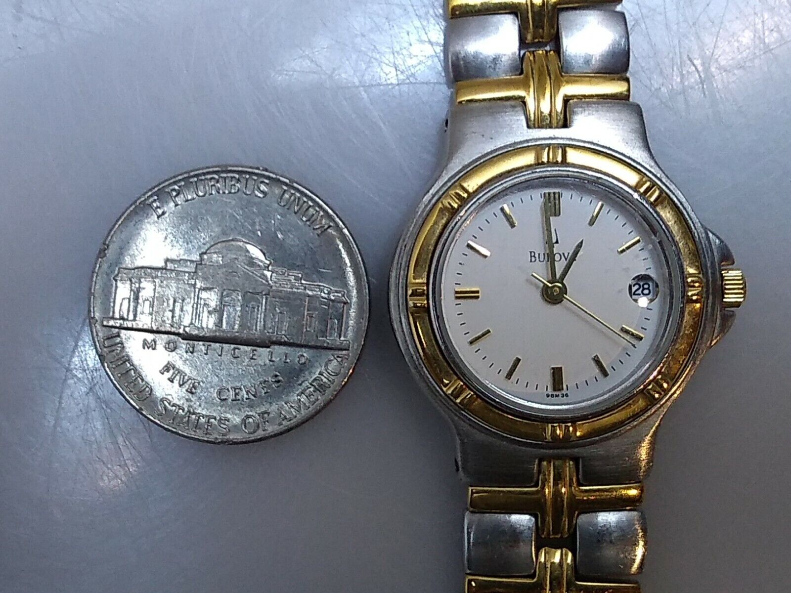 Bulova Women's Gold & Silver Tone Stainless Wristwatch Bulova Women's Gold & Silver Tone Stainless Wristwatch