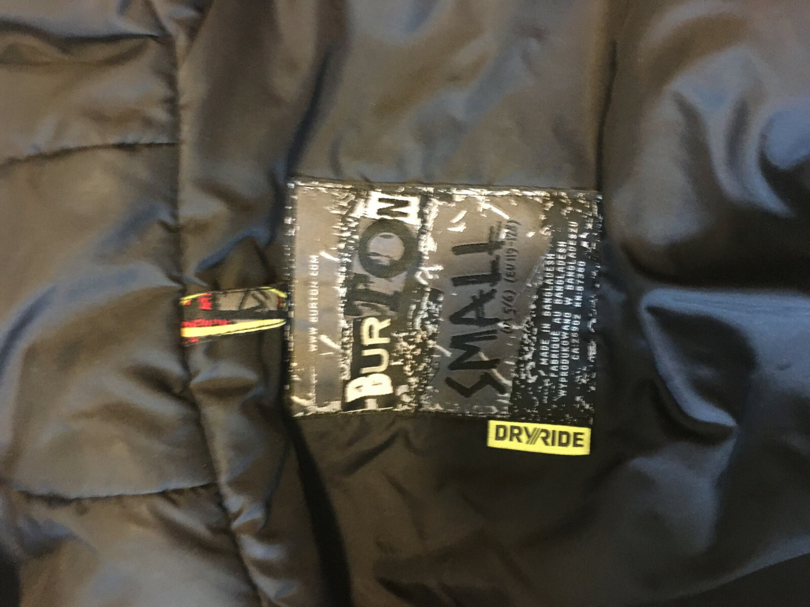 Burton Dryride Black winter coat size 5/6 grow-with-me sleeves intact