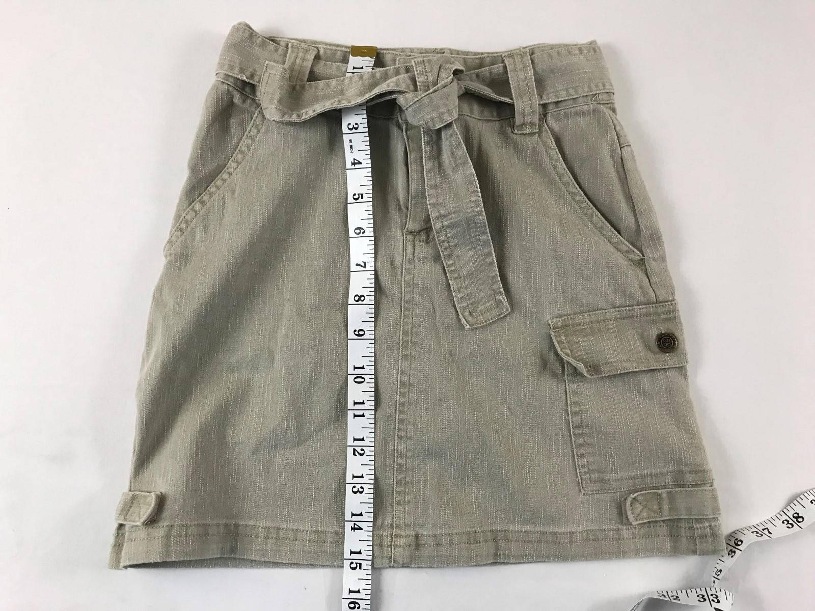 Xhilaration Girls Khaki Skirt With Tie Belt Size M 7-8