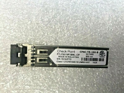 CPAC-TR-1SX-B FTLF8519P3BNL-CP 21CFR1040.10 Check Point 850nm Transceiver USED