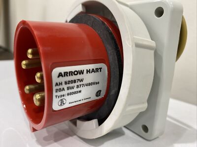 (A) Arrow-Hart AH520B7W Pin & Sleeve I.E.C. 309 Watertight Inlet 20 Amps  