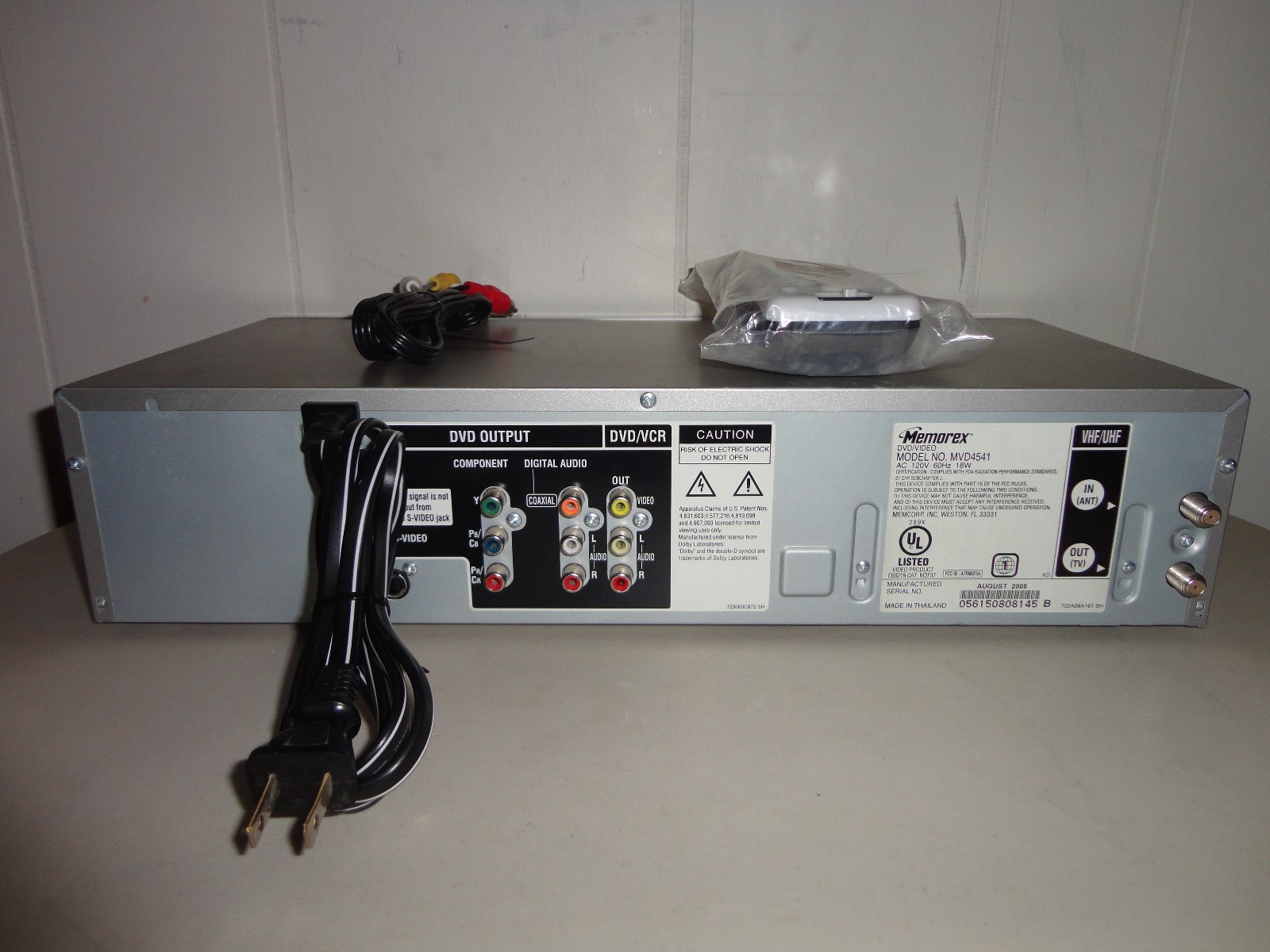 Memorex MVD4541A DVD VCR Combo Dual Double Deck Video Player 4 Head Hi Fi Stereo