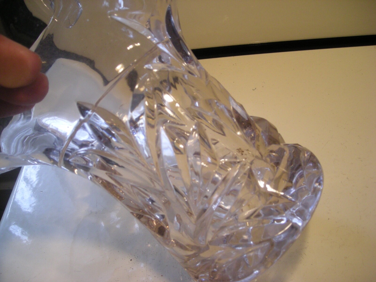 Vintage Crystal Glass Wedding Basket  Easter Flower Arrangement Pat. Applied For