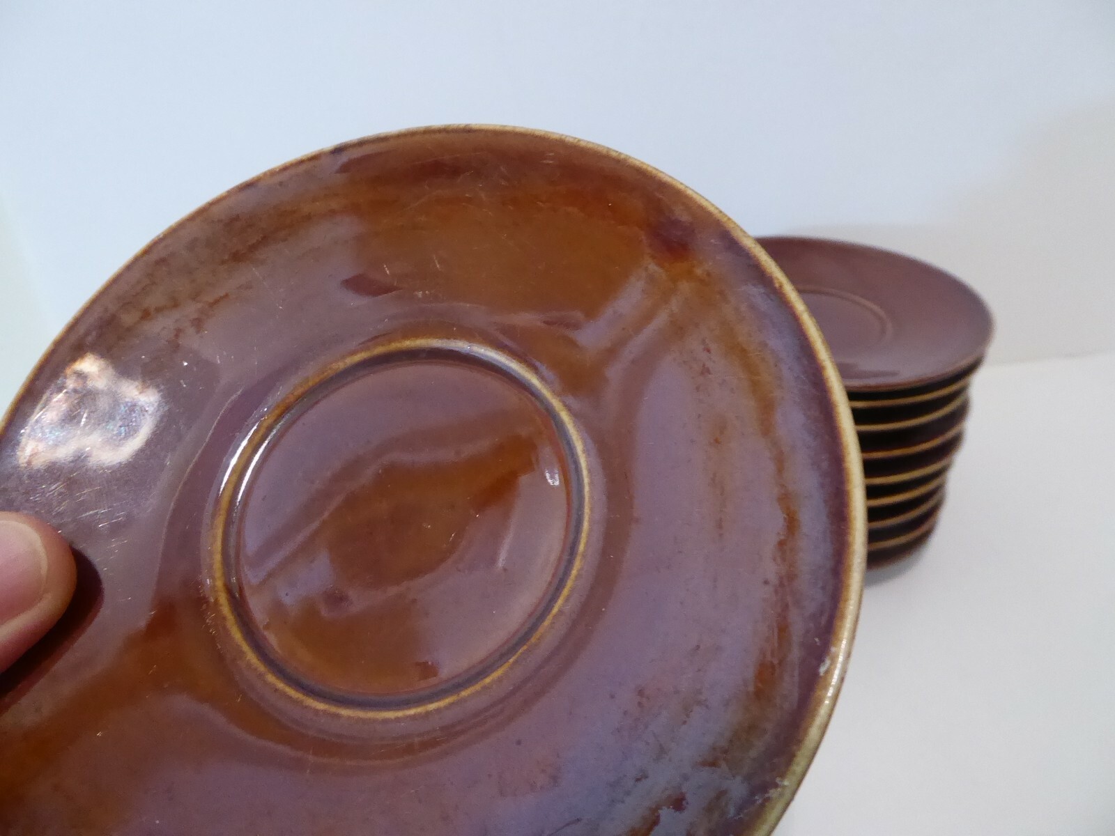 Vintage (11) Hall Brown Saucers 1267    (S9