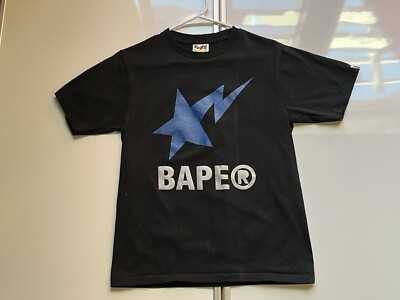 Bape T-Shirt Black W Graphics Sz S  Bathing Ape Skater Tee 