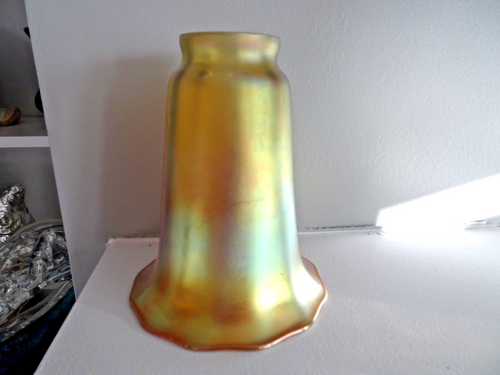 Vintage Golden AURENE Iridescent Lily LAMP SHADE Replacement 5.5