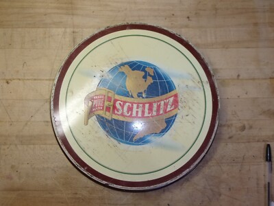 vintage schlitz beer metal tray the beer that made milwaukee famous
