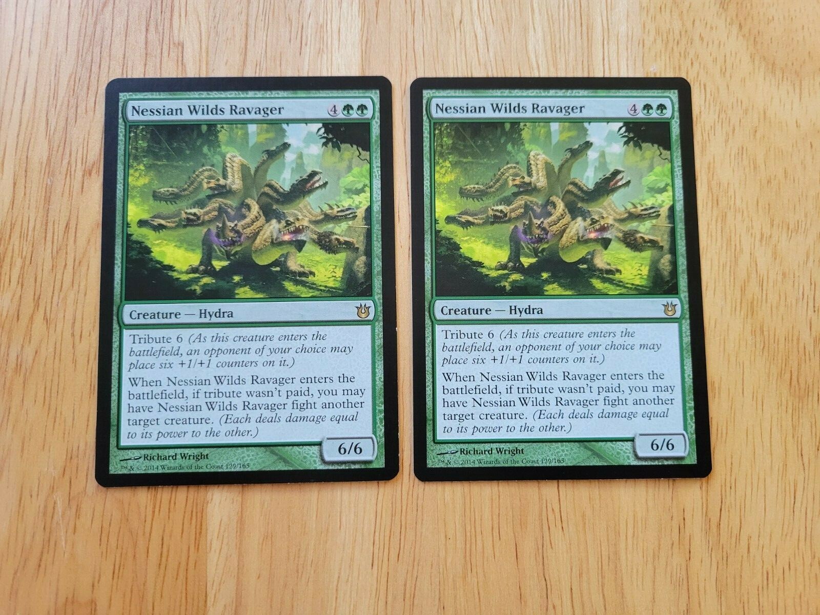 Nessian Wilds Ravager 2x FOIL BNG MTG Born of the Gods Rare MINT green Nessian Wilds Ravager 2x FOIL BNG MTG Born of the Gods Rare MINT green