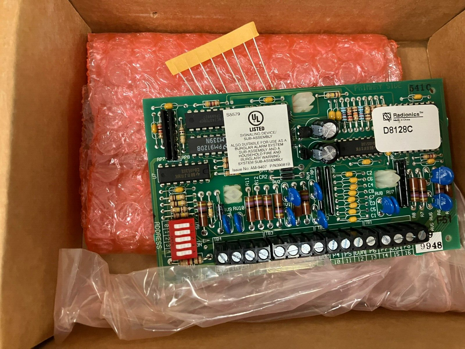 NEW RADIONICS D8128C 8 ZONE EXPANSION MODULE CARD BOARD ALARM SYSTEM