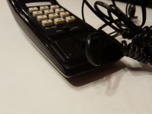 VIntage Black Telephone Fisher & Co Push Button Cord & Phone Receiver No base