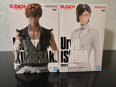 Bleach Ichigo Kurosaki Uryu Ishida Figure Set of 2 From SOLID AND SOULS