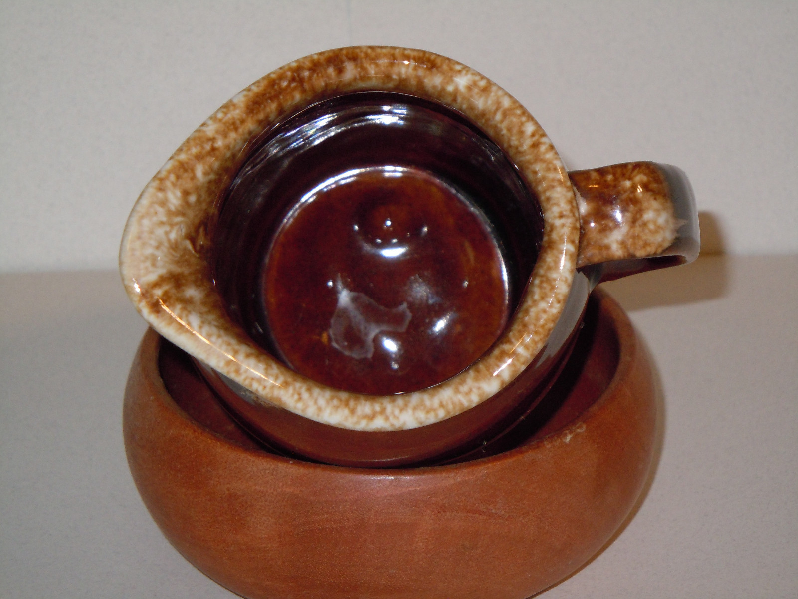 Hull Pottery Brown Drip Glaze 9 ½” Cream Pitcher Mid-Century USA Made