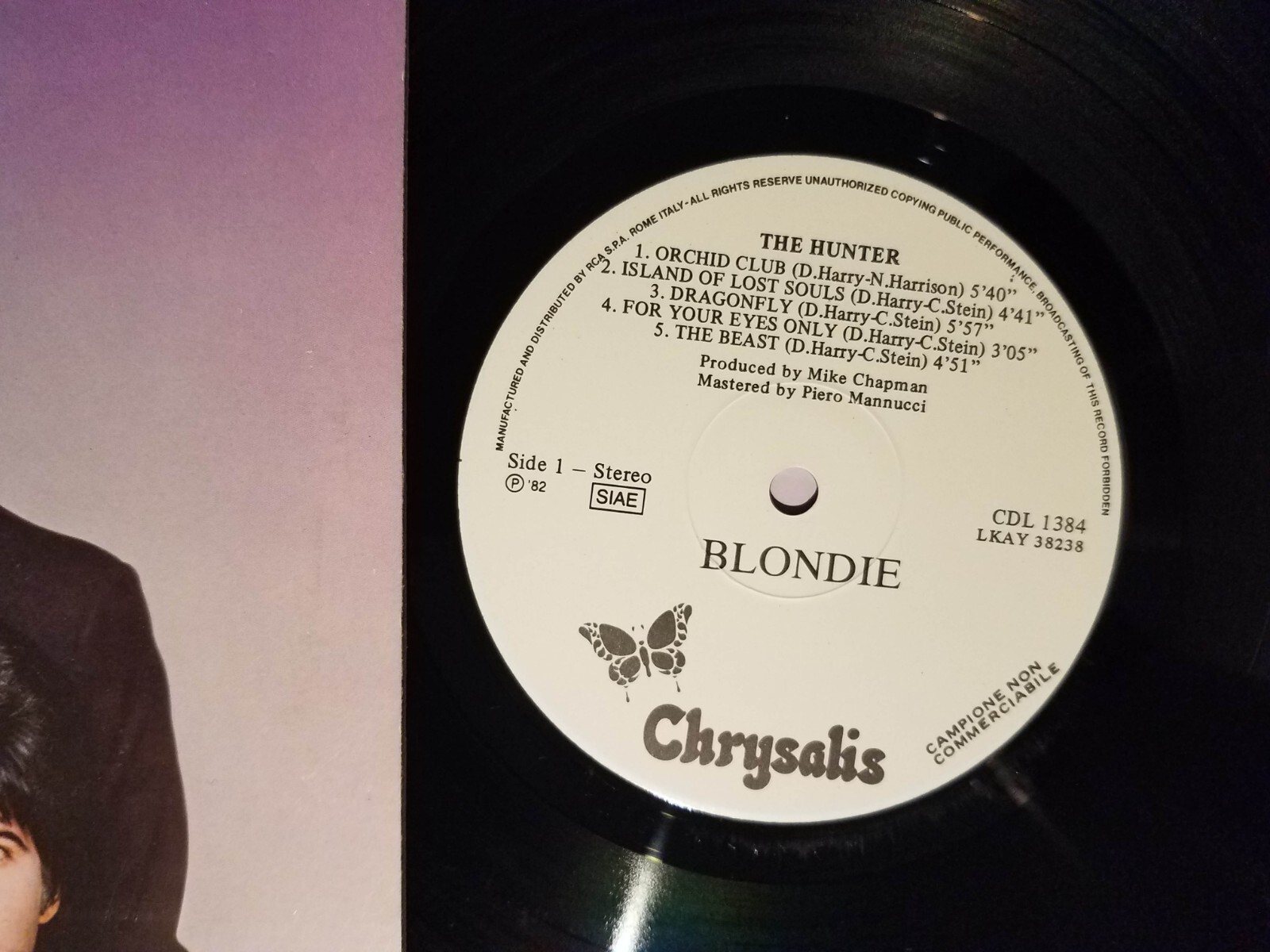 Blondie 1982 ITALY White Label PROMO The Hunter 12" LP Chrysalis CDL 1384 EX++