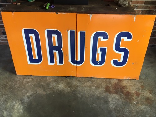 Vintage Rexall Drugs Sign, 5 Panels, Porcelain Advertising Sign, Drug Store Sign