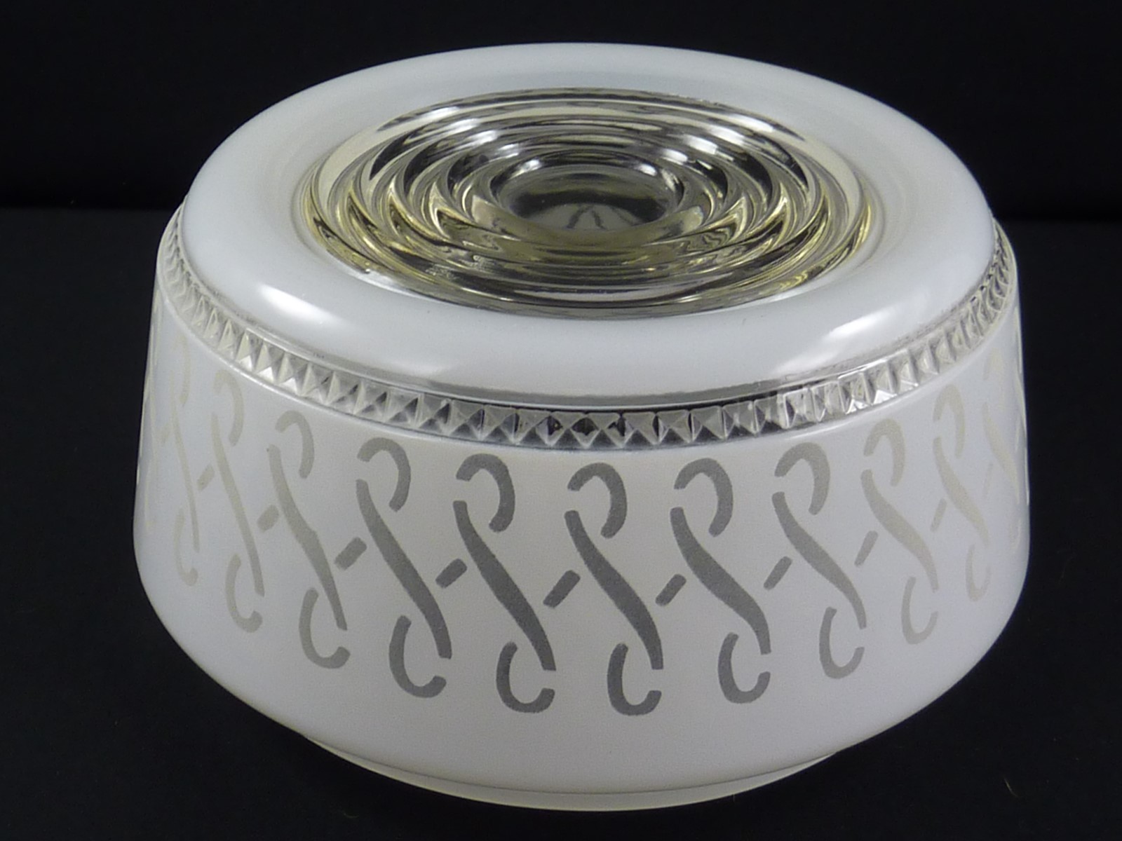 Vintage Art Deco Scroll Frosted Glass Globe Retro Ceiling Light Fixture Shade