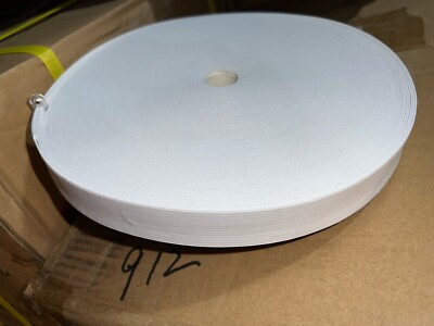 Knit Elastic Band 1 Inch White Waistband Trim 50y