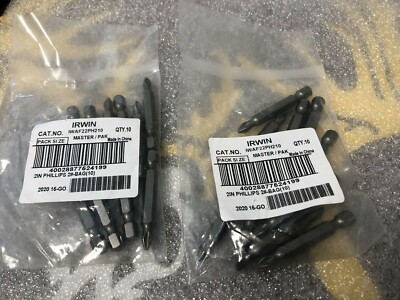 LOT OF 20 Irwin IWAF22PH210 Phillips Insert Power Bit