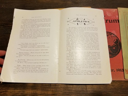 1913 LOT 4 CHESTER HIGH SCHOOL PENNSYLVANIA THE SPECTRUM MAGAZINE NEWS FOOTBALL