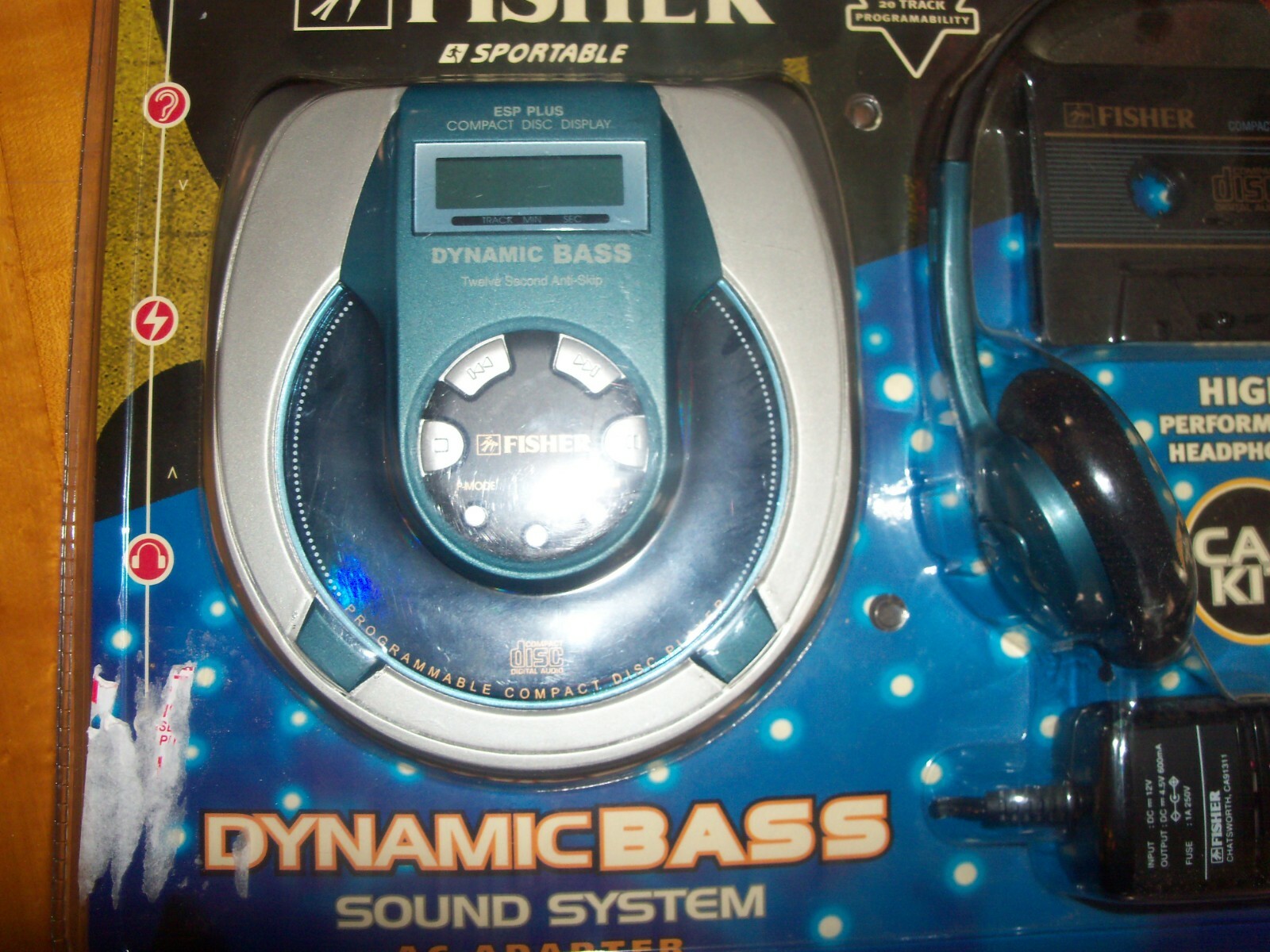 Fisher Portable AM/FM CD Player PCD-3110c-Head Phones-