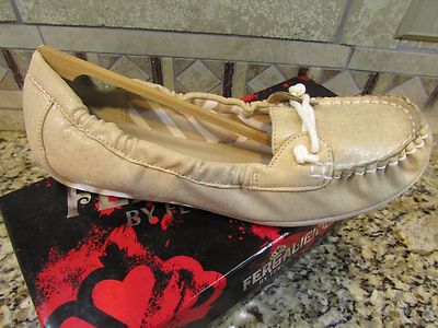 NEW FERGALICIOUS WEEKENDZ MOCCASIN SHOES WOMENS 11 GOLD BOAT SHOES FREE SHIP