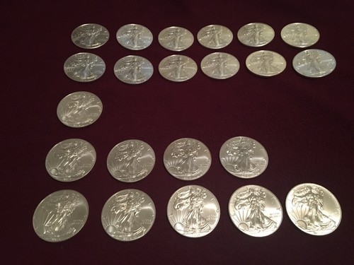 Lot Of 22 American Silver Eagle 1 Oz Coins 2011-2014