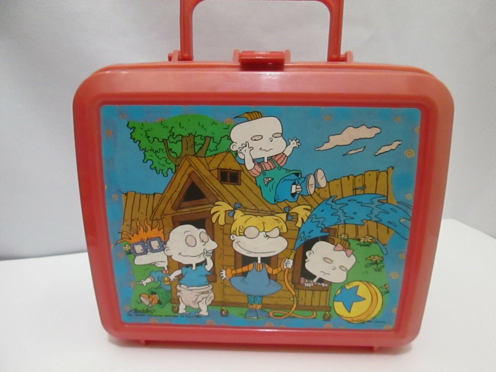 VINTAGE RED PLASTIC aladdin LUNCHBOX- 1997 RUGRATS (lunchbox only