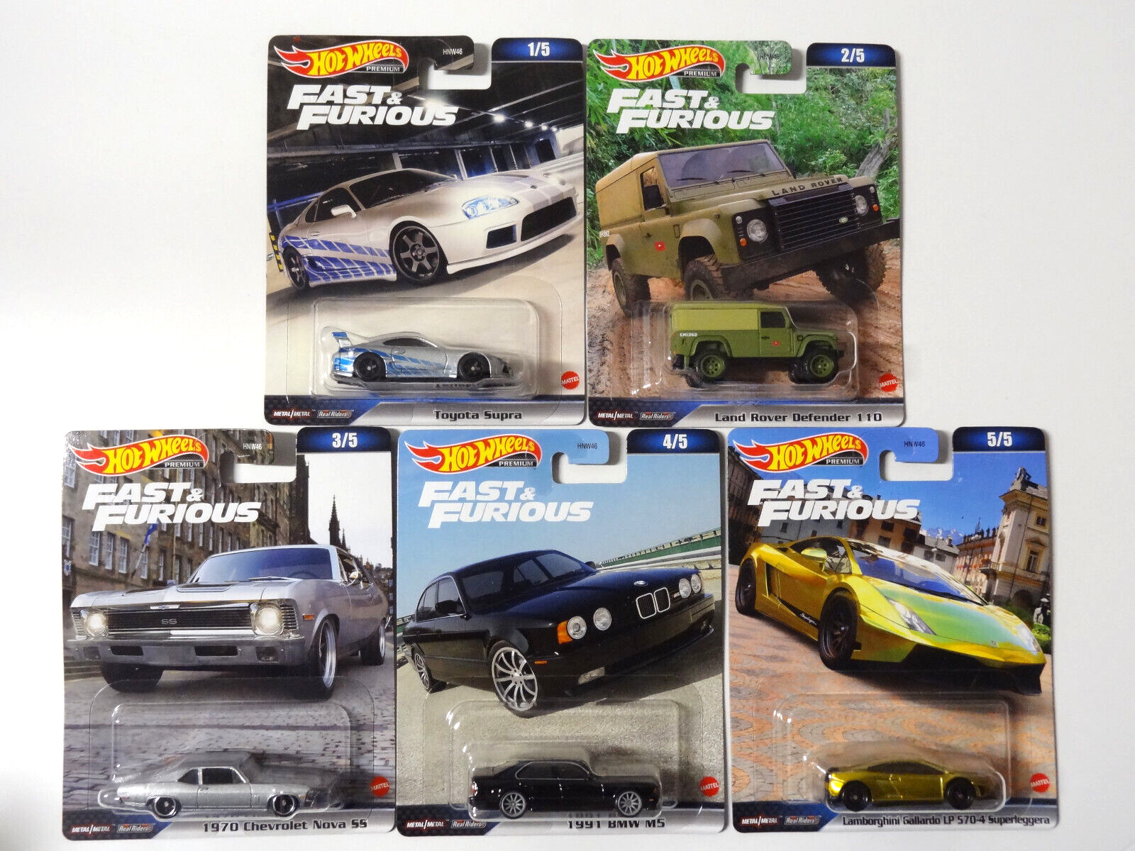 Premium - 2023 Fast & Furious - 5 Car Set - Hnw46-956d Case