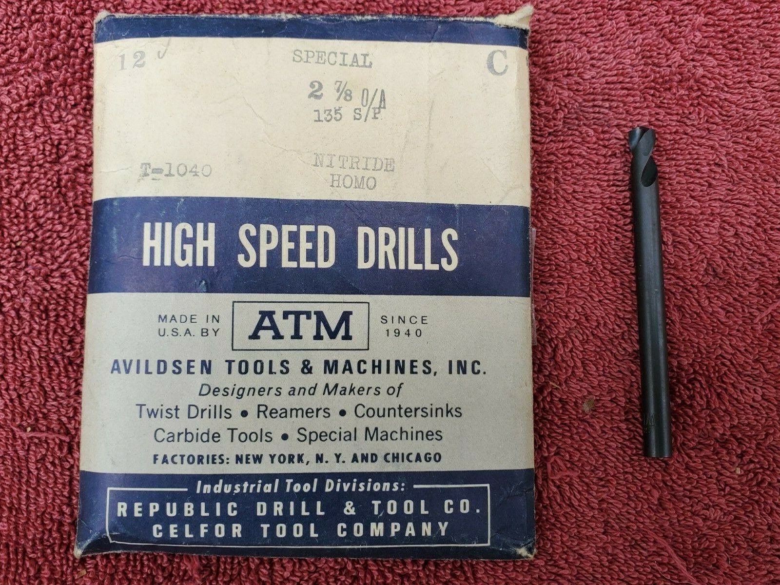Vintage Republic  Letter Size "C" HSS Drill Bits, One Dozen 