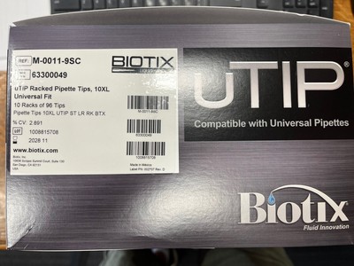 Biotix uTIP Universal Fit Racked Pipette Tips 10XL - 10 Racks of 96 tips