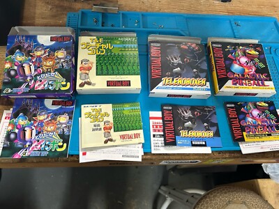 Virtual Boy Box/manual Lot Of 4 Japanese No Games (Panic bomber, Teleroboxer)