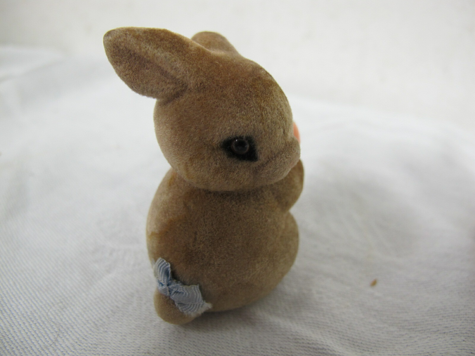 GEORGE GOOD JOSEF ORIGINALS FLOCKED FUZZY BUNNY RABBITS (2)